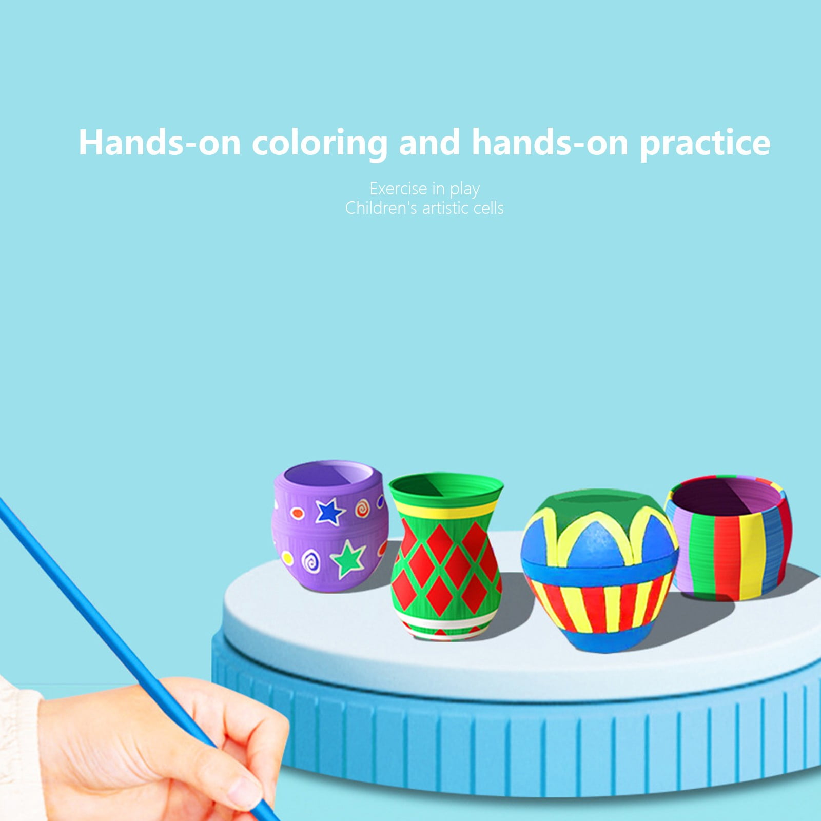 White White Electric Pottery Wheel For Children Diy Clay Modeling Machine No Bake Ceramic Set
