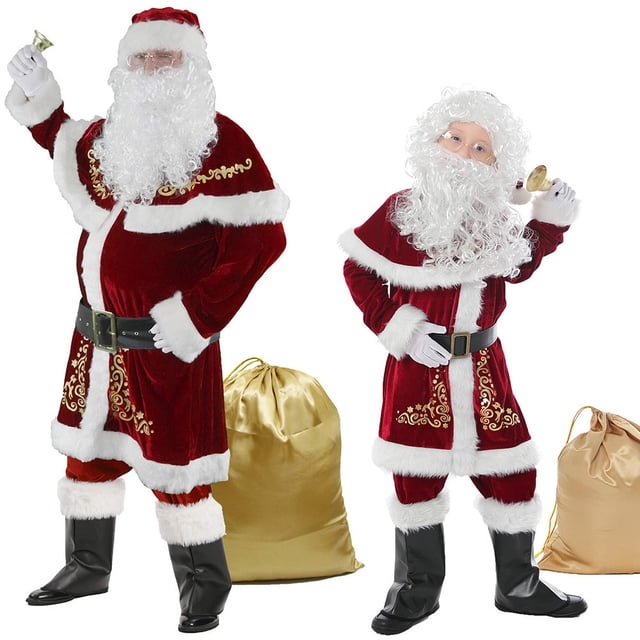 Disfraz de Navidad para adultos Disfraz de Navidad para niños Disfraz de cosplay de Navidad Disfraz de actuación de Papá Noel