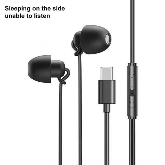 Soft Sleep Earphones Wired Noise Cancelling In-Ear Anti-noise Type C Earphone Wired For Mobile Phone Earplugs Headphones