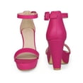 thumbnail image 2 of BLISSFUL STEP Platform Chunky Heel Sandals for Women Hot Pink 10, 2 of 6