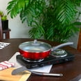 thumbnail image 5 of Oster Herscher 3.5 Qt Non-Stick Aluminum Saute Pan with Lid, Tanslucent Sauce, Translucent Red, 5 of 5