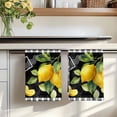 thumbnail image 7 of Yellow Lemon Kitchen Towels Set of 1, Summer Botanical Black White Checkered Absorbent Dish Towels for Kitchen, Microfiber Hand Towel, Quick Drying Tea Towel for Cleaning Decorative Dishcloths, 7 of 7