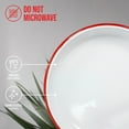 thumbnail image 5 of Red Co. Set of 4 Enamelware Metal 10” Round Camping Plates, Solid White/Red Rim, 5 of 9