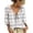Gray, variant on Aofany Christmas Plaid Ruffle Blouse for Women Deep V Neck Tie Front Puff Sleeve Casual Loose Top Elegant Fashion Shirt