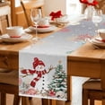 thumbnail image 5 of Gray Snowman Christmas Table Runner - 60 Inch Long Xmas Tree Coastal Snowflake Starfish Cotton and Linen Blended Dress Scarves Farmhouse Table Runner for Kitchen Dining, Coffee Table, 13" x 60", 5 of 8
