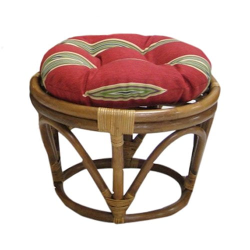 Blazing Needles 18-inch Round Solid Spun Polyester Tufted Footstool Cushion 93301-18IN-REO-SOL-17