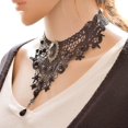 thumbnail image 3 of Gargantilla con colgante de cadena de encaje negro para mujer, estilo gótico, para fiesta, N695, 3 of 4