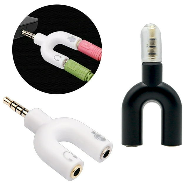 Adaptateur Convertisseur Répartiteur Audio Microphone 2 en 1 3,5 mm Mâle vers Femelle