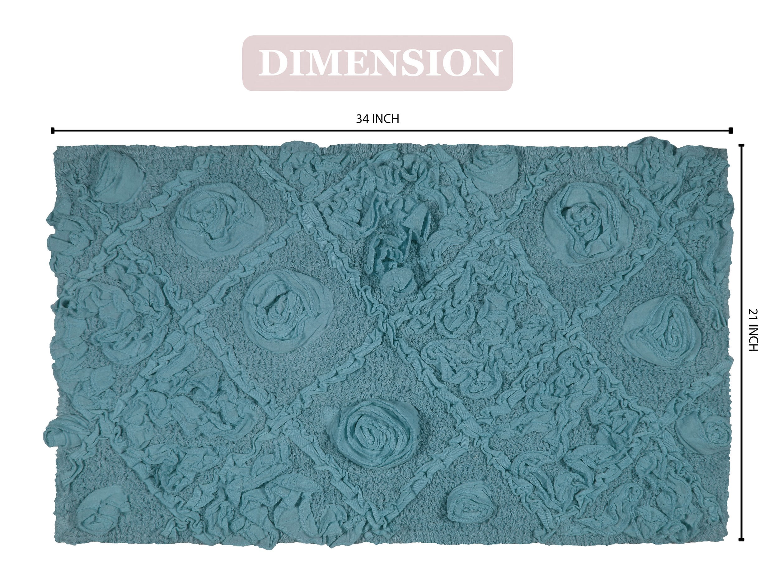 Home Weavers Modesto Bath Rug 100% Cotton Bathroom Rugs Set, Washable Rug, Extra Soft Cotton & Water Absorbent bath Rug, Kitchen Mat, Bath Mat Set, Bath Floor Mat Non Slip, 21"x34" Rectangle, Blue