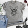 thumbnail image 2 of Hipster Rabbit Shirt, Unisex Women's Men's Shirt, Easter Shirt, Rabbit Shirt, Easter Bunny Shirt, Dark Heather Gray, XX-Large, 2 of 6