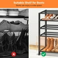 thumbnail image 4 of 5-Tier Stackable Metal Shoe Rack Black - Large Capacity Storage Organizer, 4 of 5