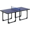 Midsize Table Tennis, Foldable Ping Pong Table with Net, Space Saving Folding Legs, Converts into 2 Tables for Party Games, Cards, Man Cave, Blue