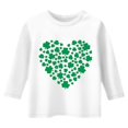 thumbnail image 4 of BYHONG T-Shirt Graphique pour Filles, Col Rond, Manches 3/4, Tunique Décontractée pour Enfants, Blanc 130, 4 of 4