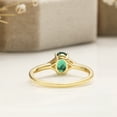 thumbnail image 5 of 18K Yellow Gold Oval Shape Created Emerald Cubic Zirconia Engagement Ring, 5 of 5