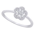thumbnail image 2 of AFFY Round Shape White Natural Diamond Cluster Flower Ring In 10k White Gold (0.16 cttw) Ring Size-10, 2 of 2