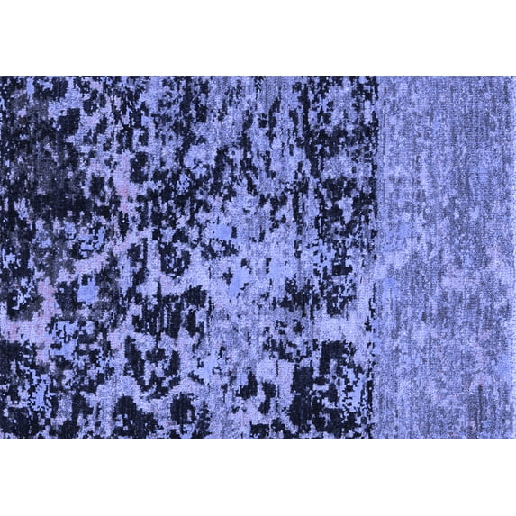 Ahgly Company Machine Washable Indoor Rectangle Abstract Blue Modern Area Rugs, 2' x 3'