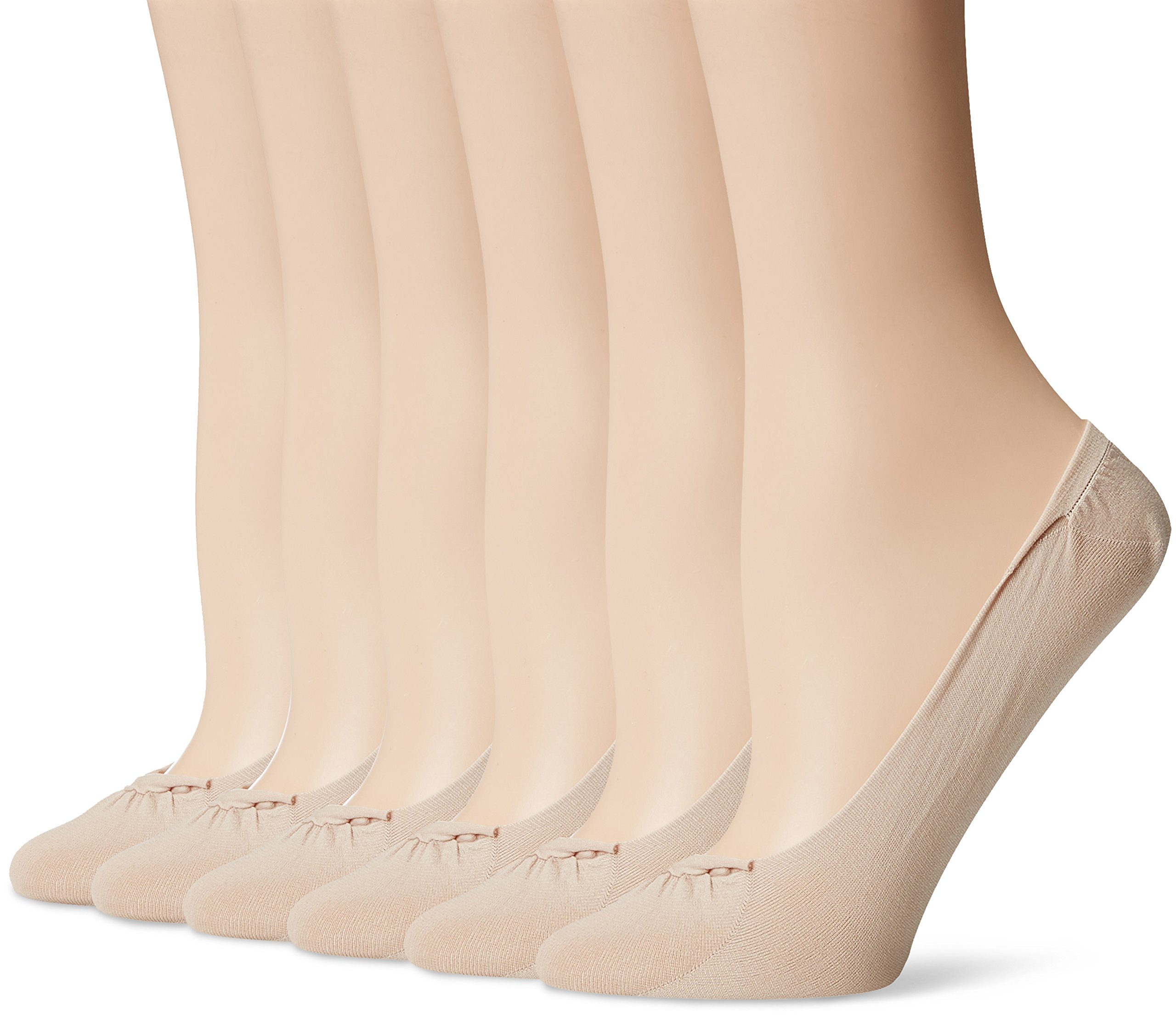 Peds Women's Tactel Super Low Cut No Show Socks, Nude (6Pairs), Shoe