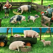 Toymany 8PCS Pig Figures Forest Animals Toy Figurines - Plastic Jungle Zoo Animal Figurines for Kids Boys Girls Age 3-5 6-12