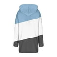 thumbnail image 4 of Womens Winter Plush Jackets Hooded Front Zip Color Block Long Cardigan Thermal Comfy Stylish Outwear With Pockets (XXL, Navy), 4 of 4
