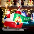 thumbnail image 4 of Gymax 6FT Long Inflatable Santa Claus Drives Helicopter Christmas Decor w/ Air Blower & LEDs, 4 of 10