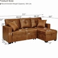 thumbnail image 2 of Pull-Out Convertible PU Leather Sectional Sofa Set with Reversible Chaise Lounge, Sleeper Loveseat Couch with Hidden Storage, 2 of 11