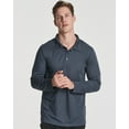 thumbnail image 2 of 3 Pack Men's Dry-Fit Long-Sleeve Active Polo Shirt - Casual Performance Golf Quick Dry (Available In Big & Tall), 2 of 6