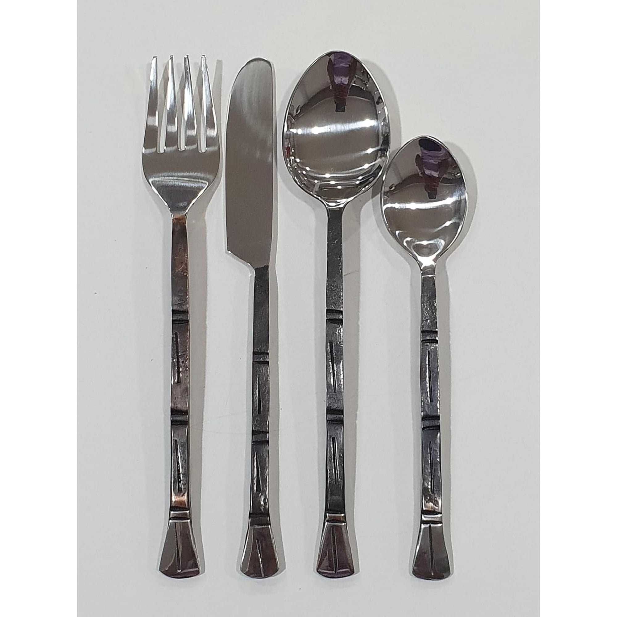 Set de Couverts Médiévaux Cuillère + Fourchette + Couteau Manches Acier Forgés Etui Cuir 001 - Couteaux droits et fixes (13971319