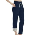 thumbnail image 6 of FRSASU Women's Sweatpants with Pockets Winter Warm Jogger Sweatpants Fleece Lined Athletic Pants Navy, 6 of 9