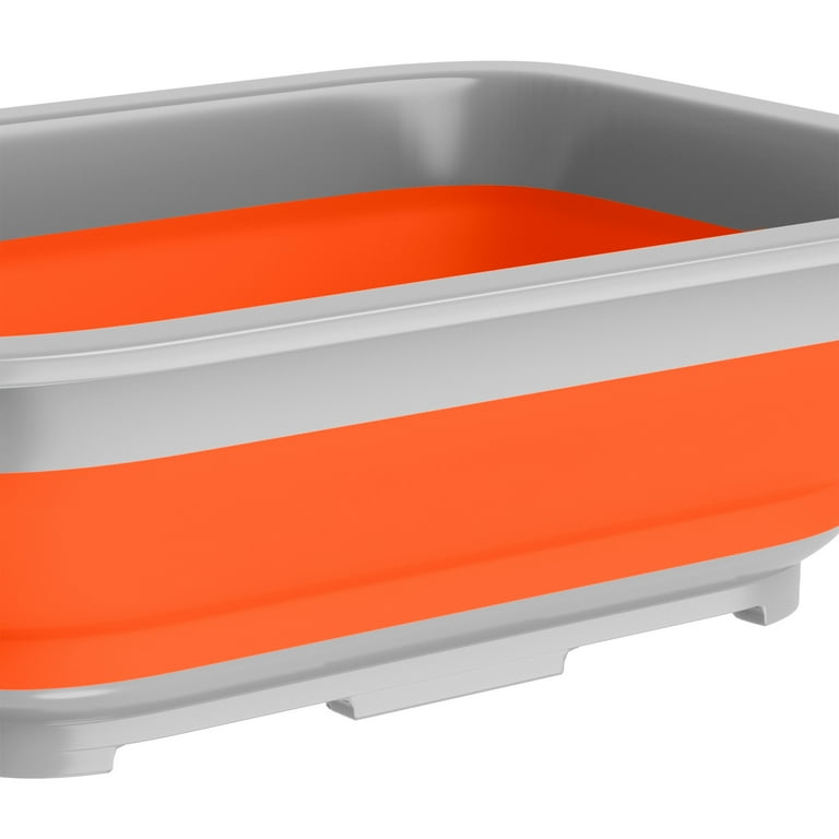 10 l Orange Collapsible Portable Wash Basin Pop-Up Dish Tub and Cooling  Chest 255518XFR - The Home Depot