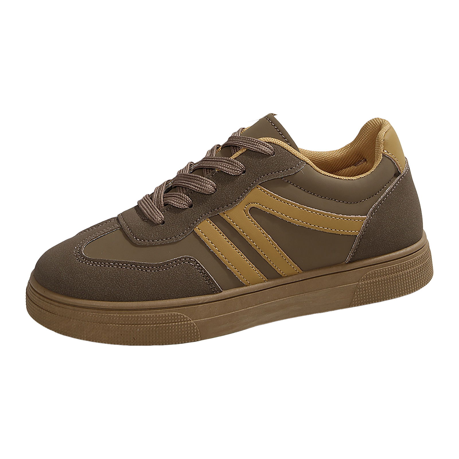 Flat Shoes for Women Vintage Classic Thick Sole Trainers Skate Shoes Splice Suede Lace up Antislip Walking Tennis Shoes Low Top Sneakers Gray Size 7.5