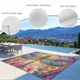thumbnail image 3 of Purple Dragonfly Outdoor Rug for Patio/Deck/Porch, Non-Slip Large Area Rug 5 x 8 Ft, Colorful Flowers Watercolor Chic Floral Plant Indoor Outdoor Rugs Washable Area Rugs, Camping Rug Carpet Runner, 3 of 8