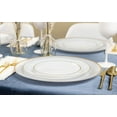 thumbnail image 4 of EcoQuality 9" inch Round Hammered Translucent White Plastic Dinner Plates with Gold Rim - China Like Party Plates, Heavy Duty Large Disposable Charger Salad Plate Weddings, Serveware (240 Pack), 4 of 5