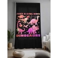 thumbnail image 2 of Sheer Curtains 108 Inches Long, Pink Dinosaur Semi Sheer Curtains Light Filtering Window Treatment, JUST A Boy Who Loves Dinosaur Jungle Animals Privacy Voile Drapes for Living Room 52x108 Inch, 2 of 7
