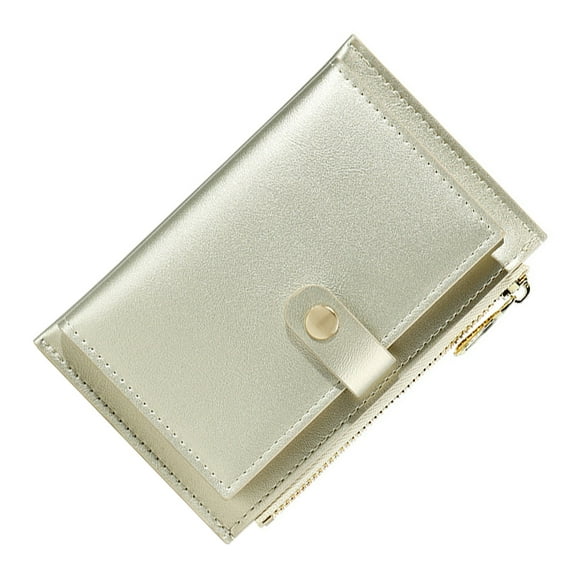 CATIEBYE  Small Women Wallet Golden PU Zipper Design Multi-card Slot For Shopping
