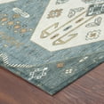 thumbnail image 3 of Addison Rugs Chantille Indoor/Outdoor Traditional Global Teal Machine Washable Round Rug, 8' x 8', 3 of 8