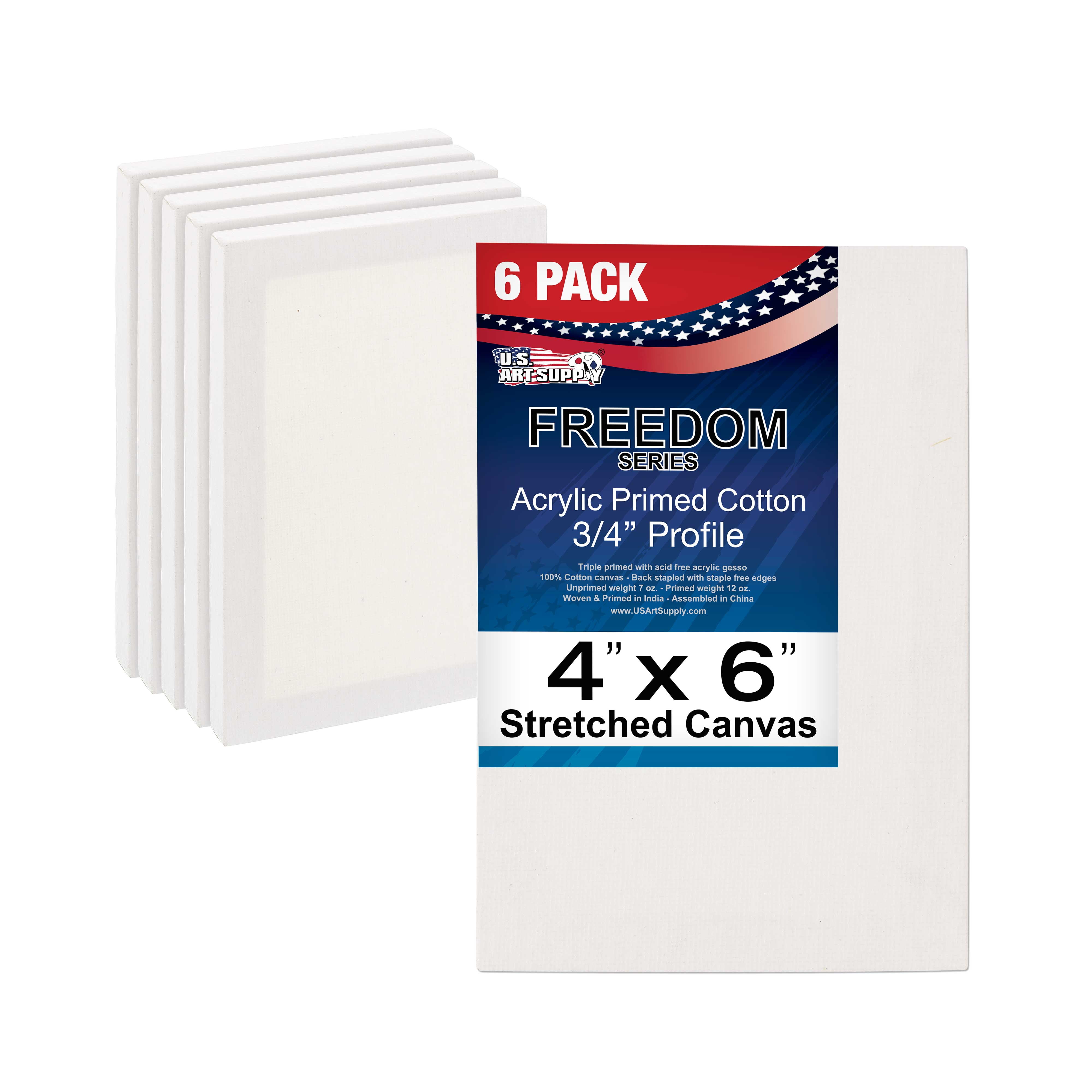 LWR Crafts Stretched Canvas 4 X 6 Pack of 6 