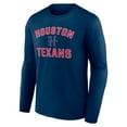 thumbnail image 2 of Men's  Navy Houston Texans Secondary Logo Victory Arch Long Sleeve T-Shirt, 2 of 3