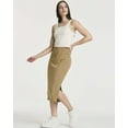 thumbnail image 5 of 3 Pack: Women's Midi Ribbed Knit Skirt With Side Slit - Stretchy Office Work Business Casual Pencil Pull-On Skirts, 5 of 6