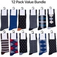 thumbnail image 6 of 12 Pack Dress Socks for Men- Fancy Argyle and Classic Pattern Dress Socks, 6 of 6