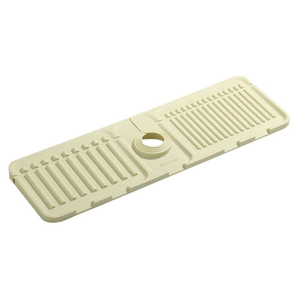 Almohadilla de secado, fregadero de cocina, protector de encimera, alfombrilla de grifo, alfombrilla de drenaje, accesorios de fregadero de cocina blanco