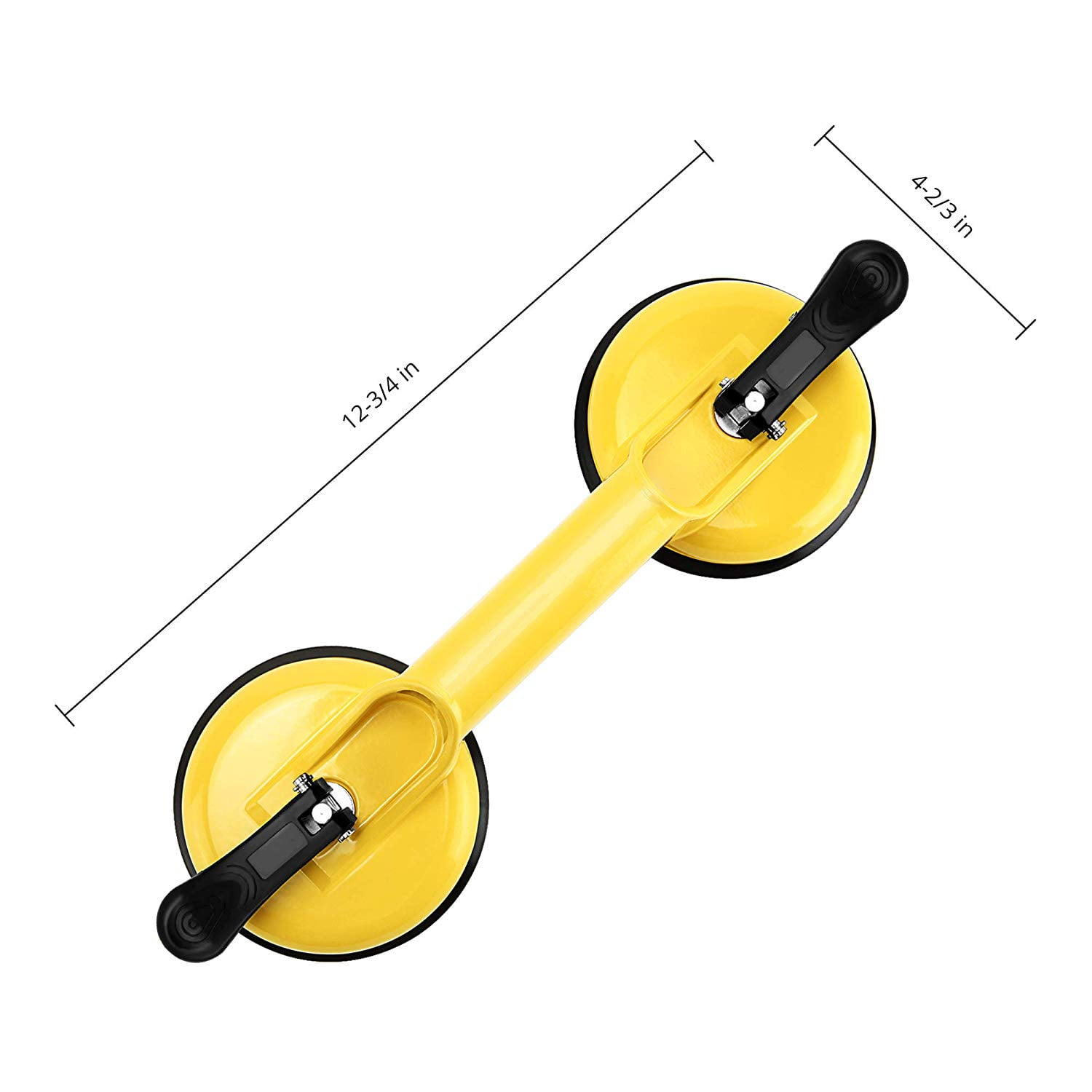 Heavy Duty Suction Cup Aluminum Vacuum Plate Double Handle Professional Glass...