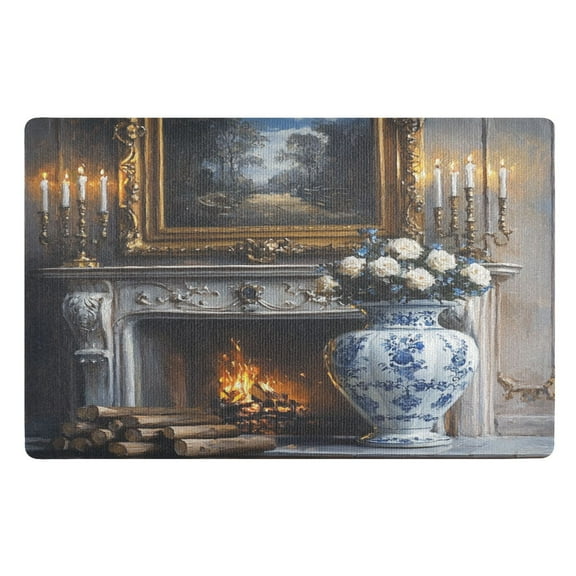 BZSMCE Floor Mats 32x20in Blue Flowers Vase Creativity Doormats