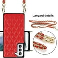 thumbnail image 6 of Dteck Case for Samsung Galaxy S21 6.2-inch,Luxury Leather Hybrid Rubber Shockproof Case Crossbody Back Cover with Shoulder Chain Strap (about 1m),Red, 6 of 9
