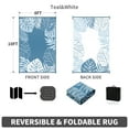 thumbnail image 5 of SIXHOME 8x10 Feet Waterproof Outdoor Rug, Reversible Blue Plastic Patio Mat with Straw Texture Tropical Palm Leaf, Non-Slip Carpet for Camping, RV, Balcony, Porch, Picnic, 5 of 7