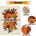 thumbnail image 4 of Welcome Fall Garden Flag Pumpkin Sunflower Maple Leaf Wreath Flags Banners 12.5x18 Inch Burlap Vertical Double Sided Design Outside Decoration Small Sign For The Harvest Festival, 4 of 5