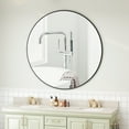 thumbnail image 2 of Wall Mirror 42 Inch Black Circular Mirror Metal Framed Mirror Round Vanity Mirror Dressing Mirror, for Bathroom, Living Room, Bedroom Wall Decor, 2 of 15