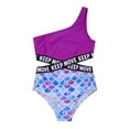 thumbnail image 3 of TiaoBug Kids Girls One Piece Swimsuit One Shoulder Swimwear Bikini Bathing Suit 4-16, 3 of 7