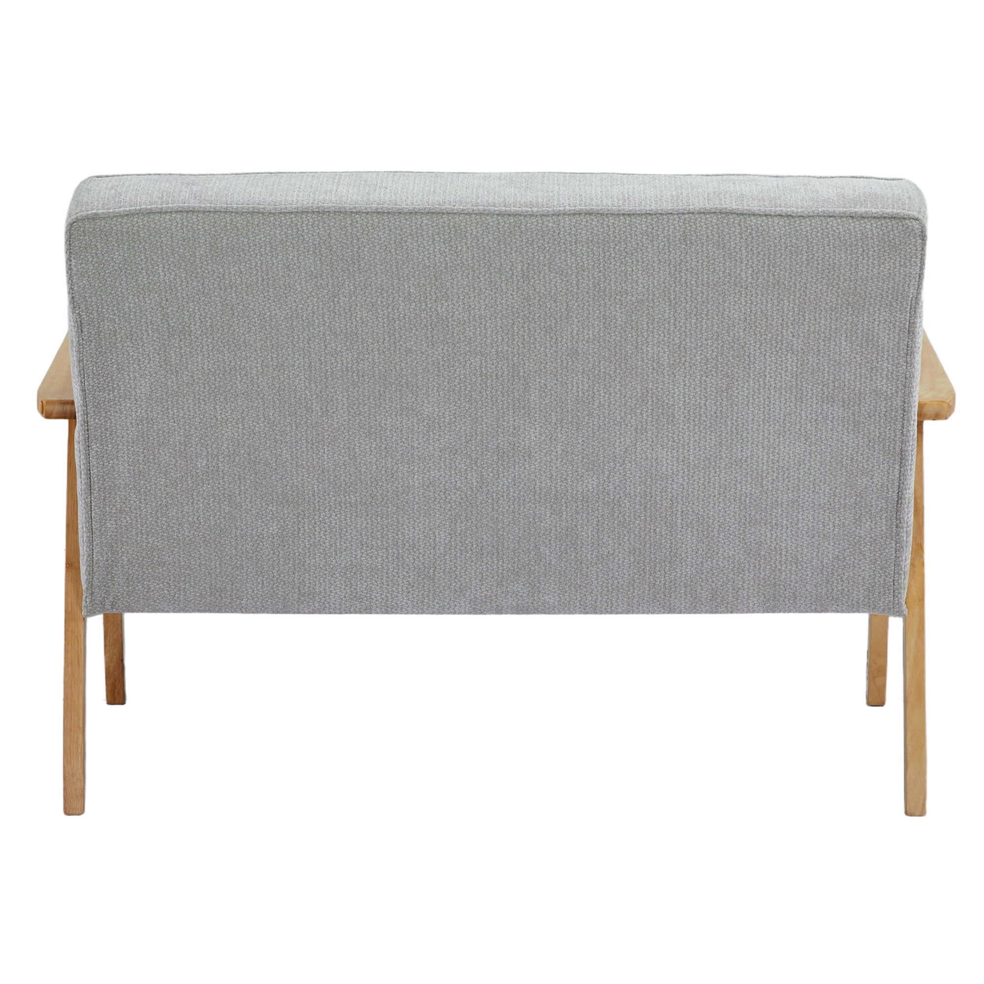 2-Seater Modern Sofa with Button Tufting, Solid Pine Wood Frame & Soft Fabric, Compact Loveseat for Living Room, Apartment, Dorm (Gray)