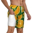 thumbnail image 3 of Goofa Orange Printed Men's Swim Trunks Board Shorts Quick Dry Mens Swimming Trunks with Compression Liner,Breathable Fit Hawaii Beach Shorts-3X-Large, 3 of 9