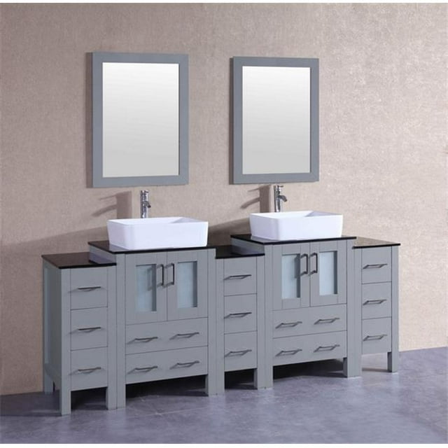 Mercury Import Group AGR224RCBG3S 84 in. Bosconi Double Vanity Set - Gray